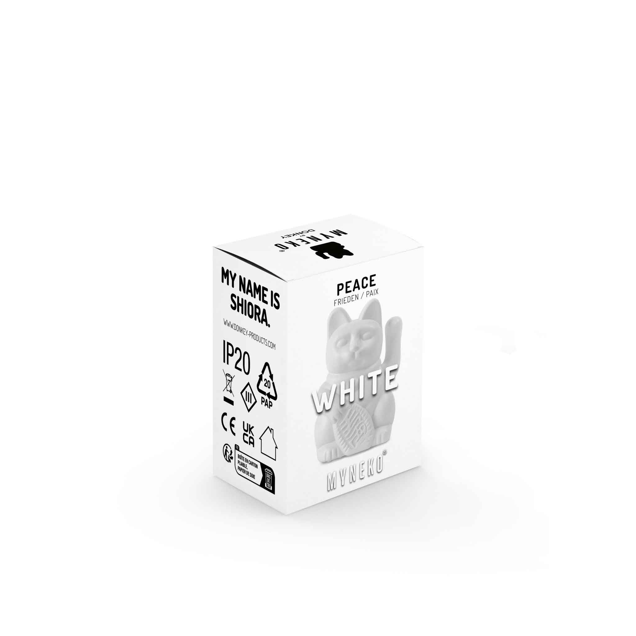 Solar Lucky Cat Winkekatze weiß
