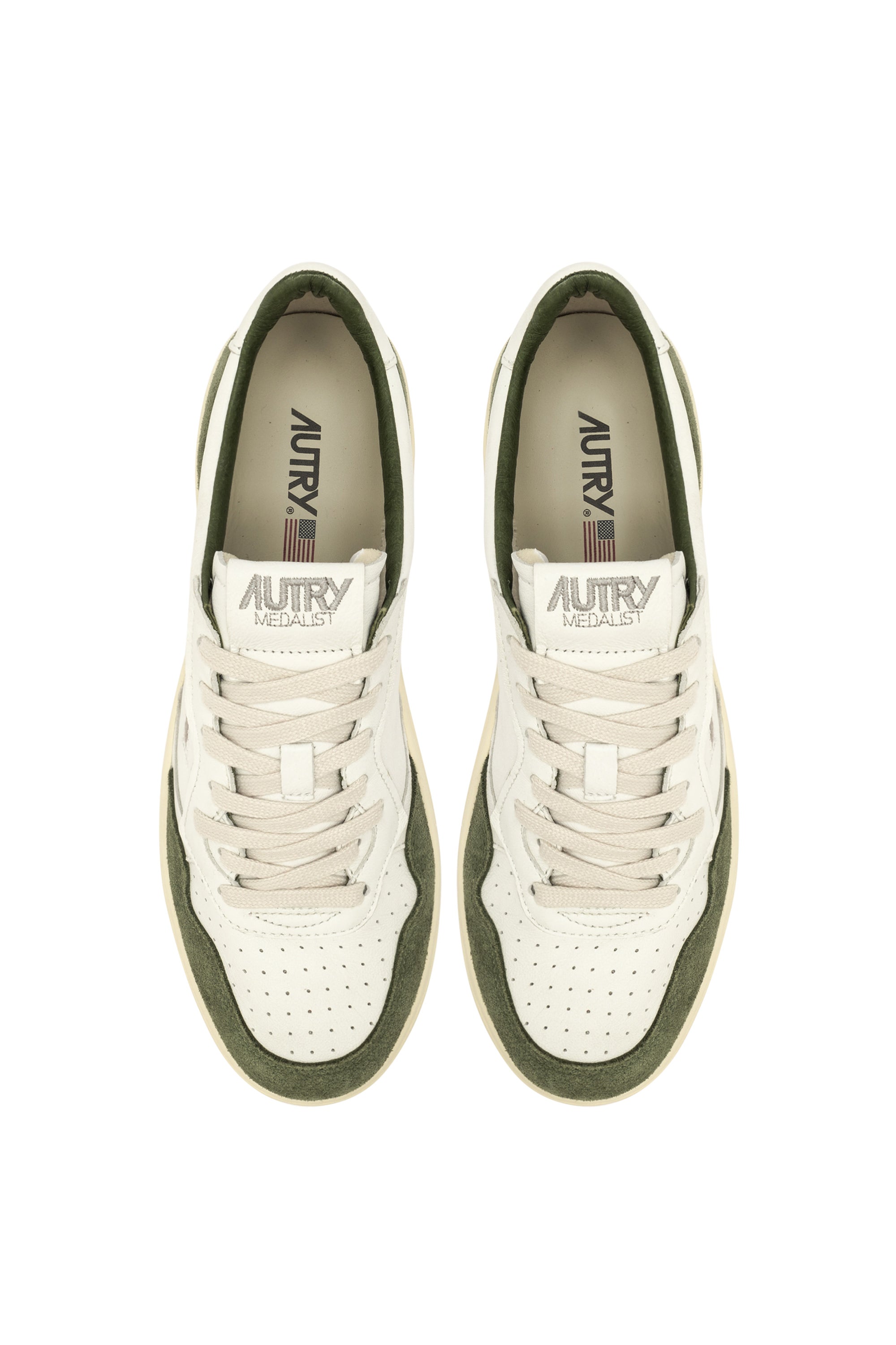 AUTRY Men Medalist GS40 - Ziege/Wildleder white/military