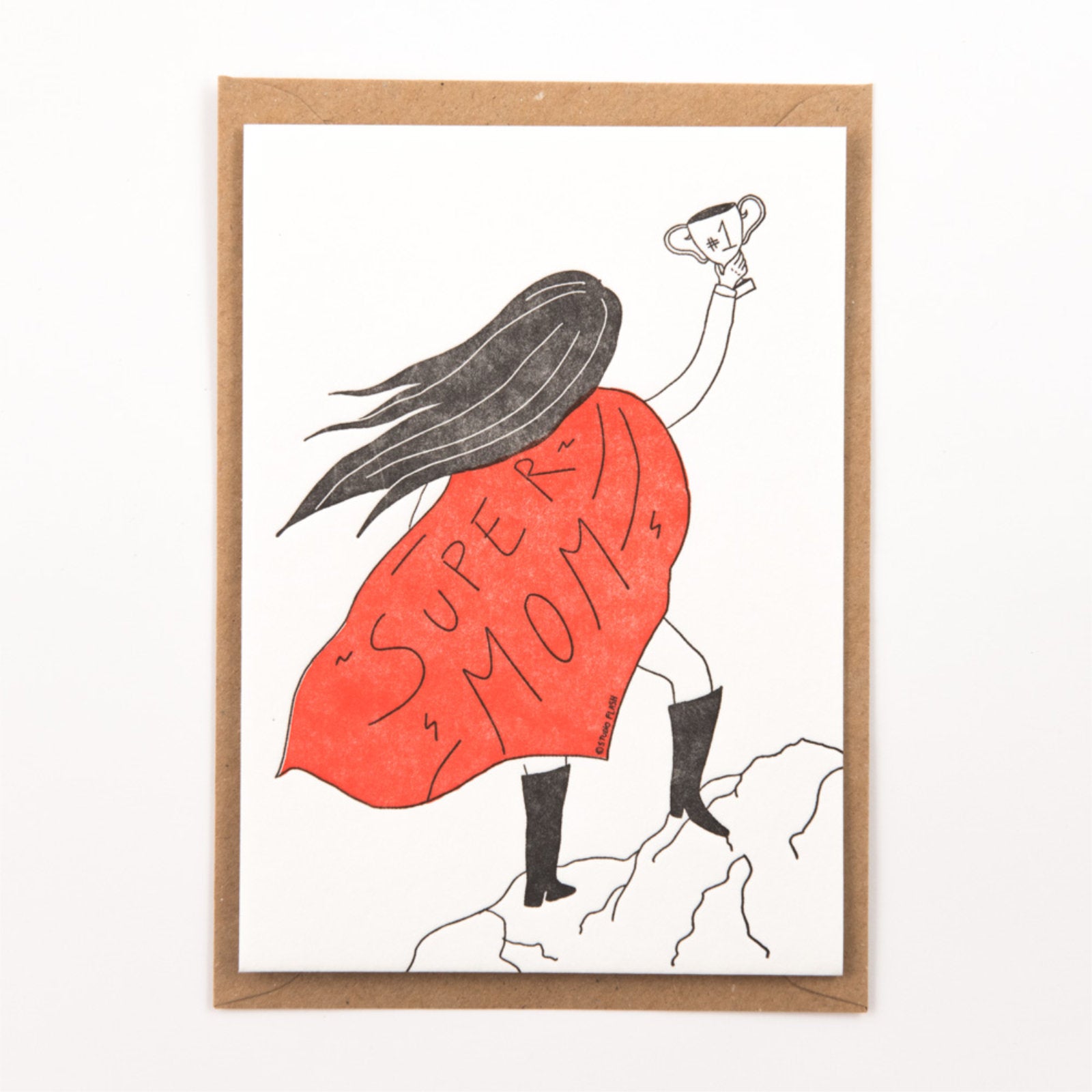 Super Mom - Letterpress Karte