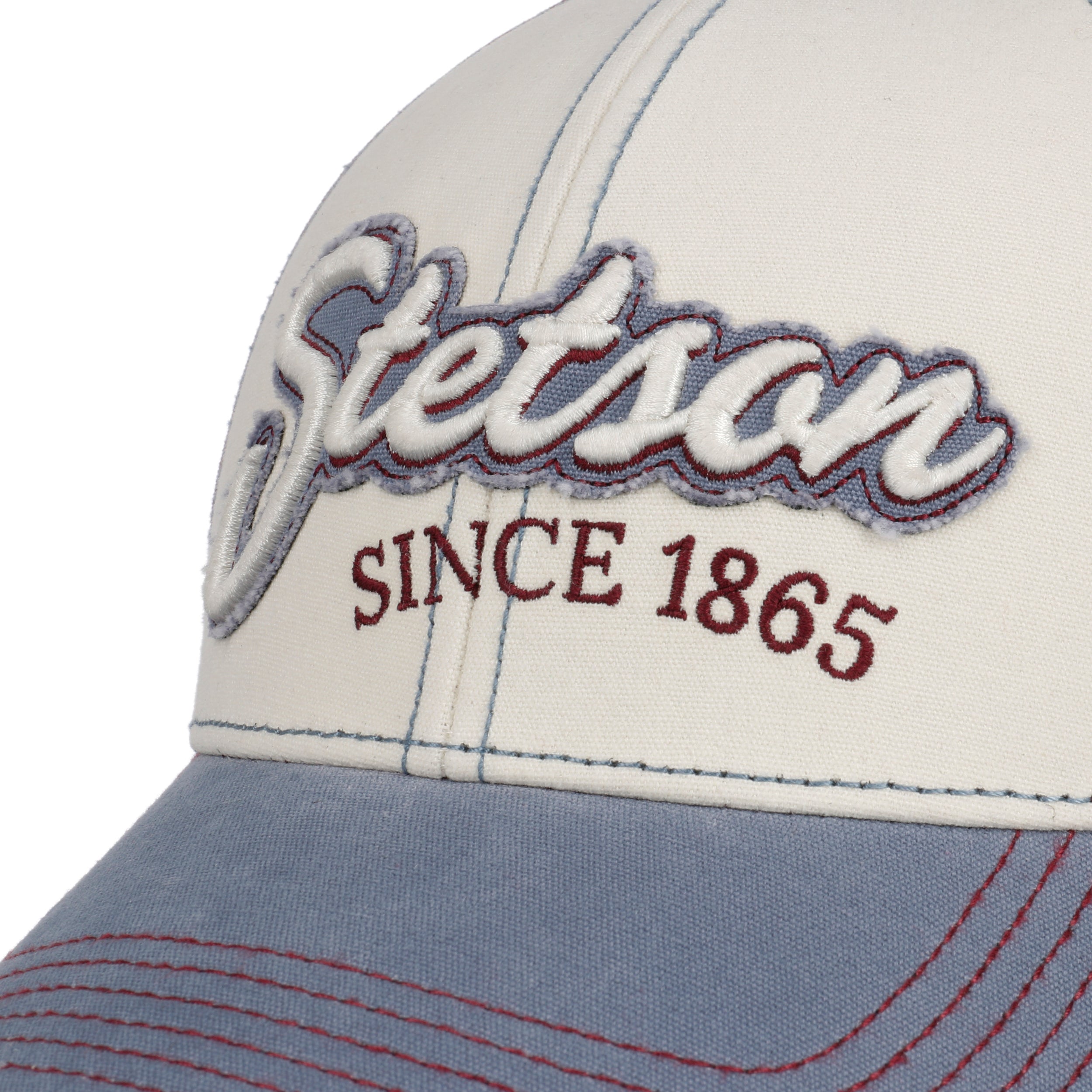 Baseball Cap Vintage Distressed light blue/red