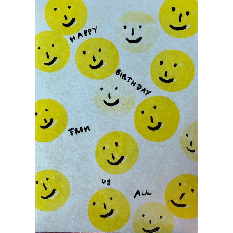 Happy Birthday Smiley Faces - Klappkarte
