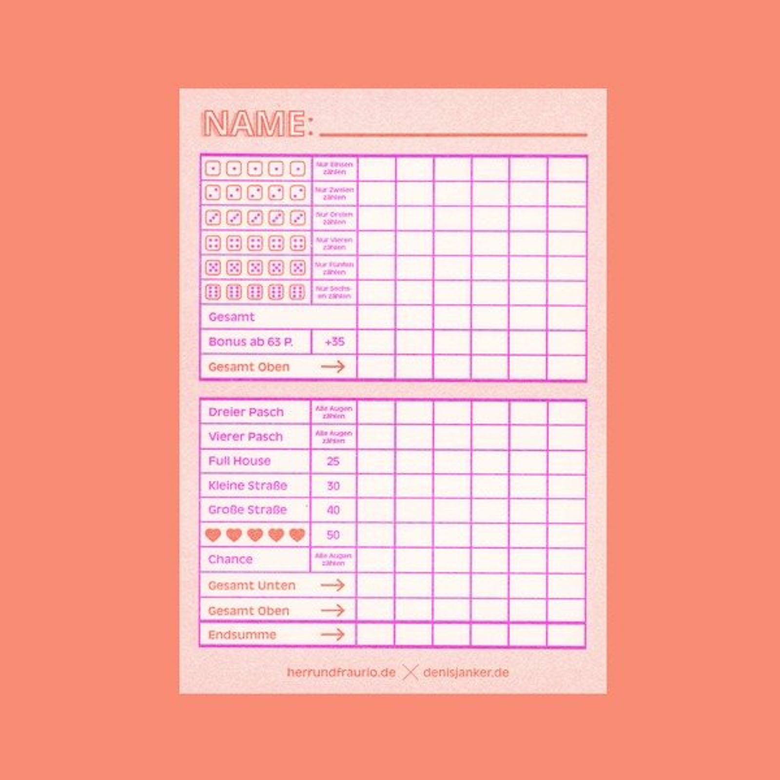 Kultiges Würfelspiel - Orange