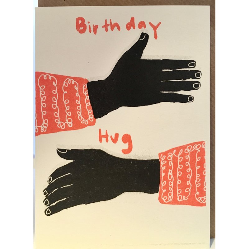 Birthday Hug Rot - Klappkarte