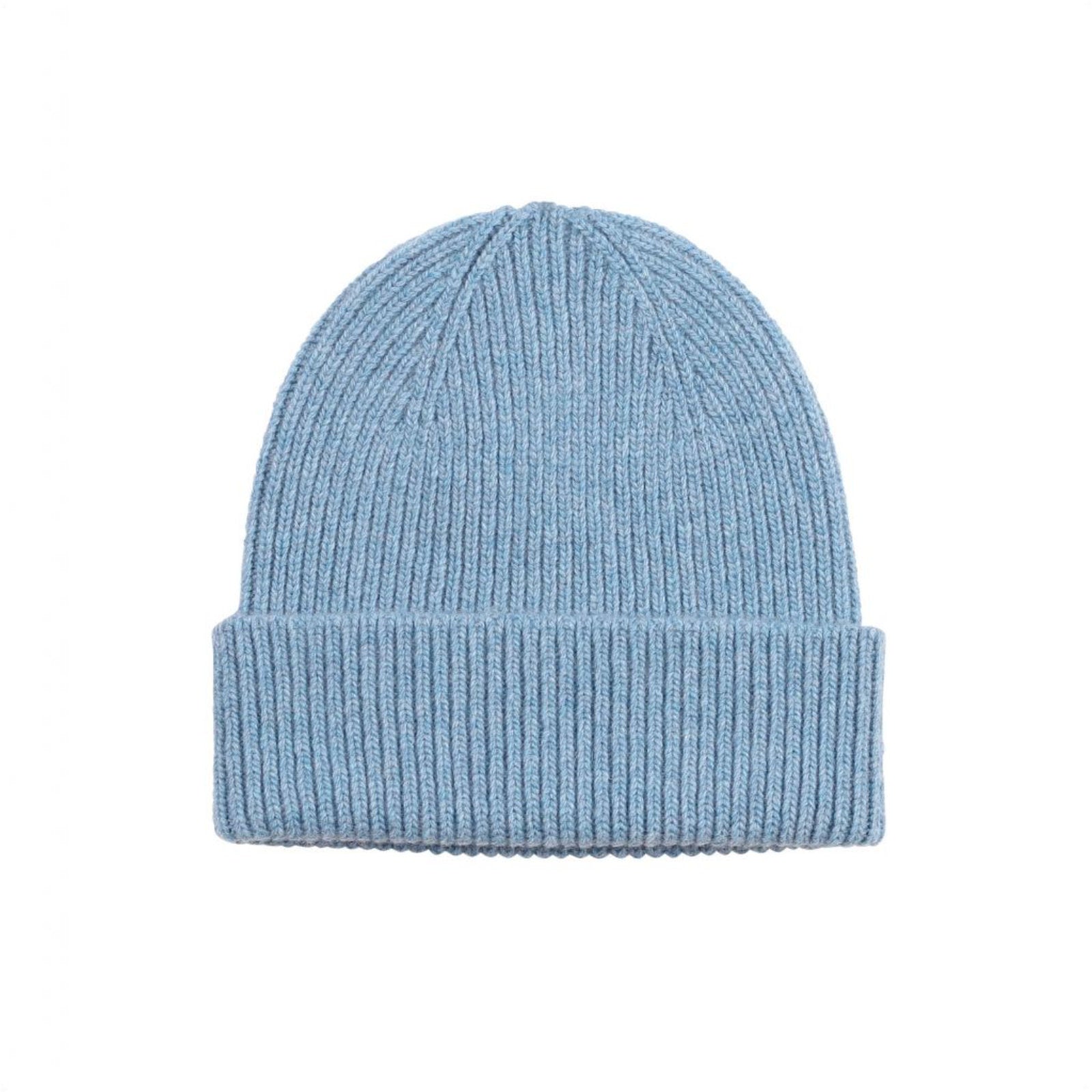 Merino Wool Beanie Stone Blue